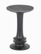 The Fox & Roe Sabel Round Side Table Large in Sandblasted Black Finish with Black Marble Top