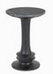 The Fox & Roe Sabel Round Side Table Large in Sandblasted Black Finish with Black Marble Top