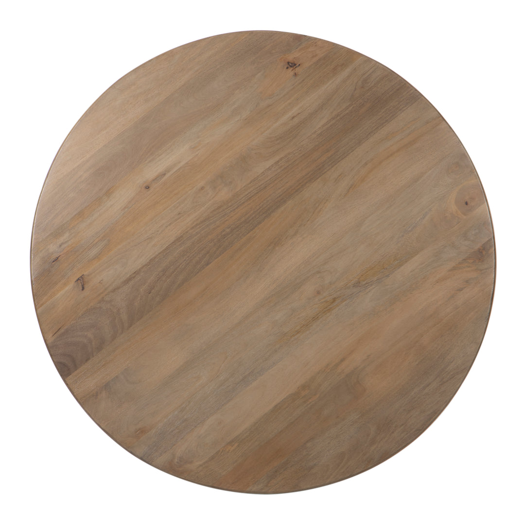 The Fox & Roe Moldova Round Dining Table in Mango with TC Wire Brush Vintage Finish