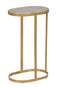 The Fox & Roe Mimosa Oval Martini Table in Gold Iron with Marble Top