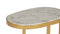 The Fox & Roe Mimosa Oval Martini Table in Gold Iron with Marble Top