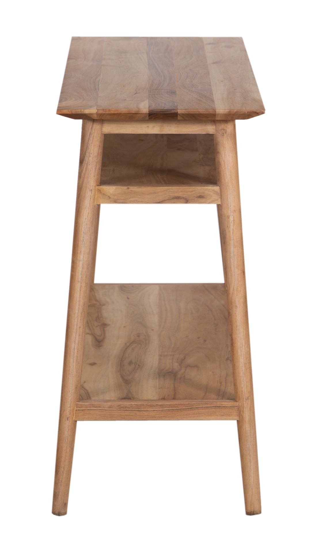 The Portola Console Table with Shelf in Oxy Acacia Natural Finish
