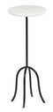 The Fox & Roe Vesper Martini Table in Black Iron with Marble Top