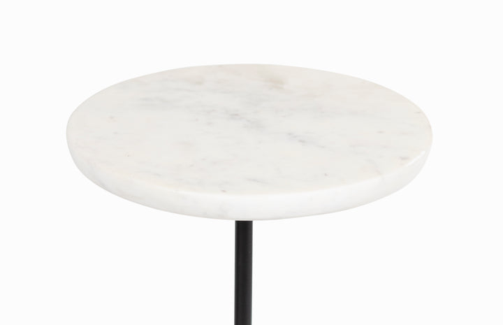 The Fox & Roe Vesper Martini Table in Black Iron with Marble Top