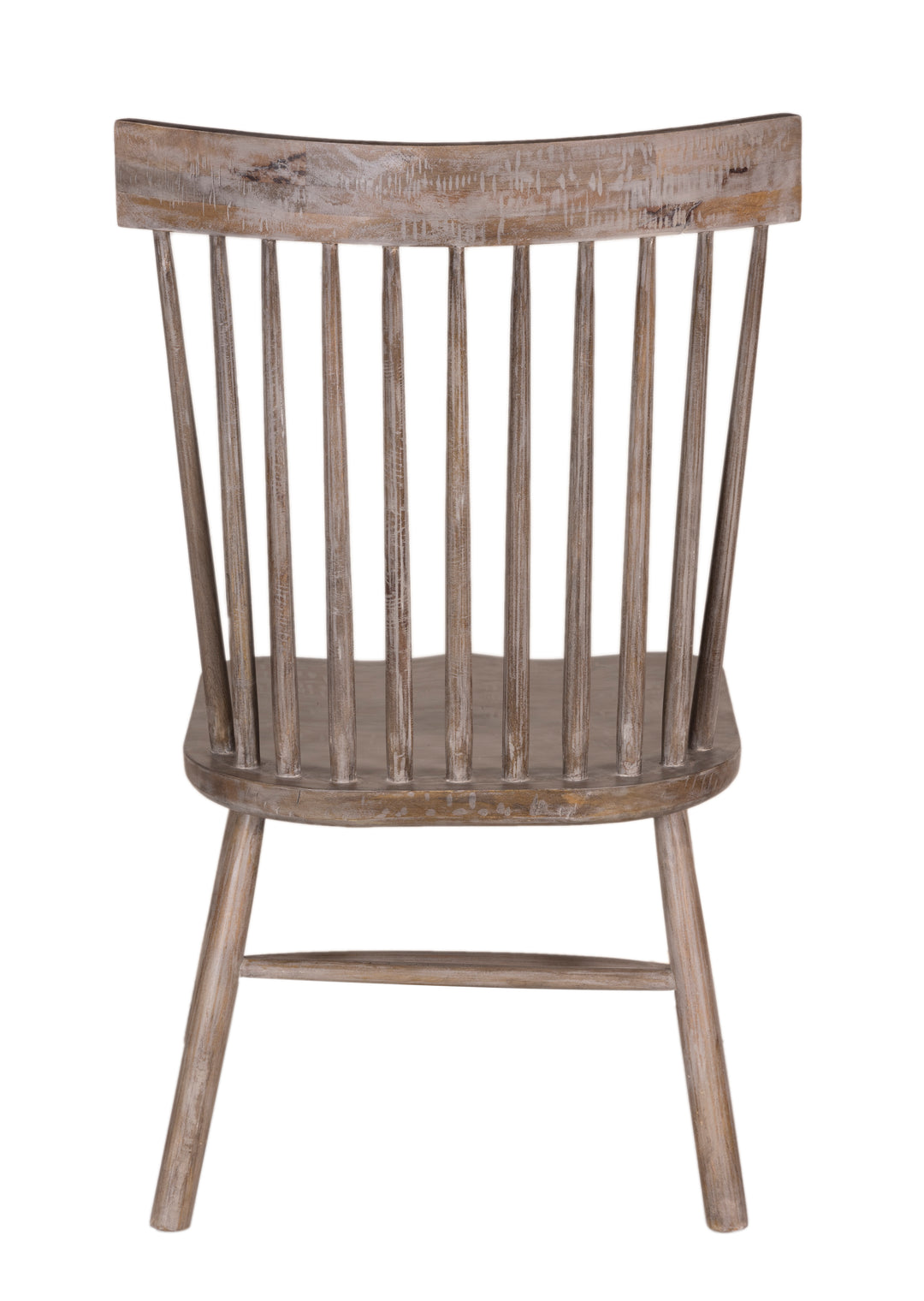 Gray Windsor Dining Side Chair seen from the back on a white background