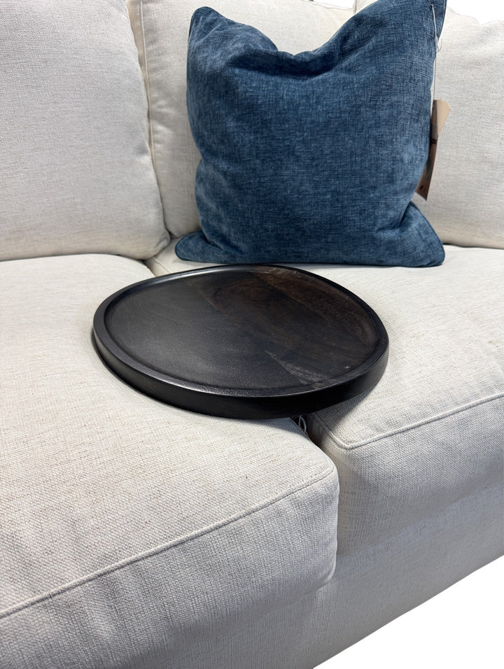 The top of Black Sadie Sofa Table on a sofa