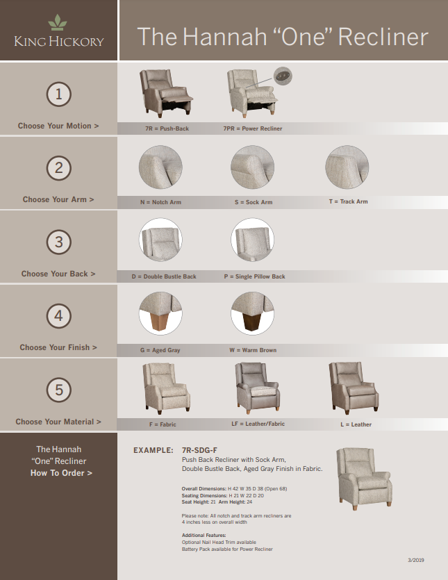 The Hannah Custom Fabric Recliner | King Hickory Furniture
