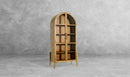 The Fox & Roe Tolle Display Cabinet with Drawer Storage in Distressed Walnut Finish