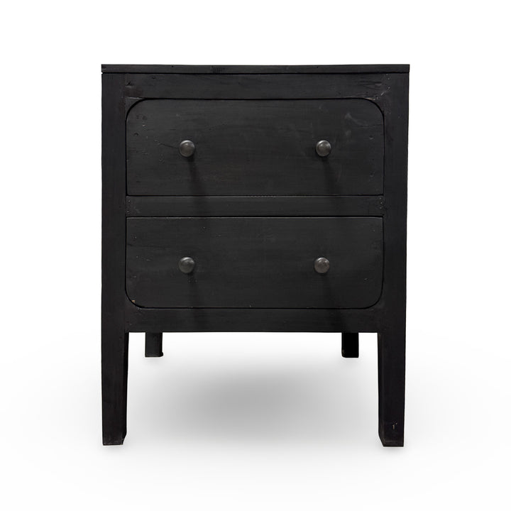 The Cayman Two Drawer Nightstand in Black Wash Finish