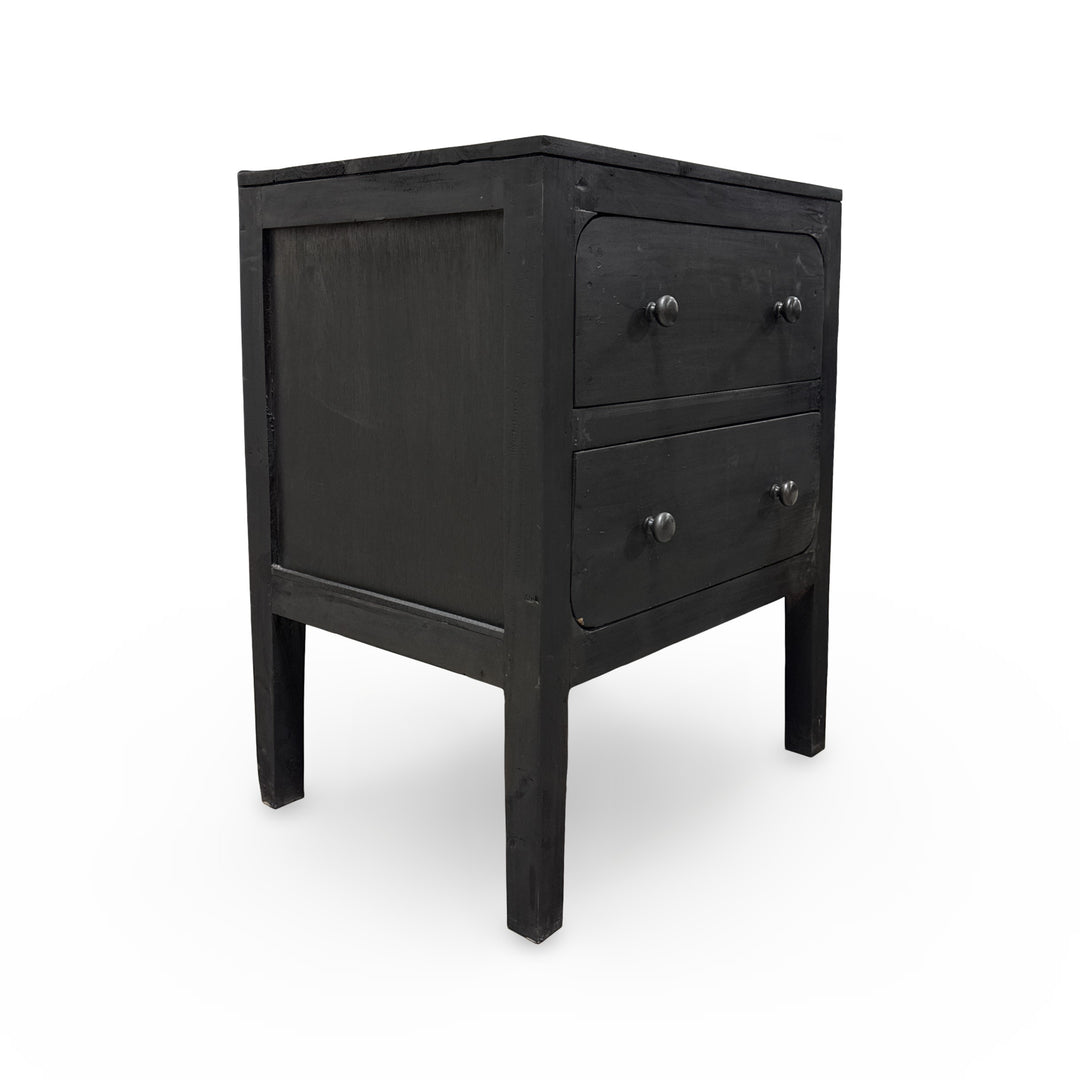 The Cayman Two Drawer Nightstand in Black Wash Finish