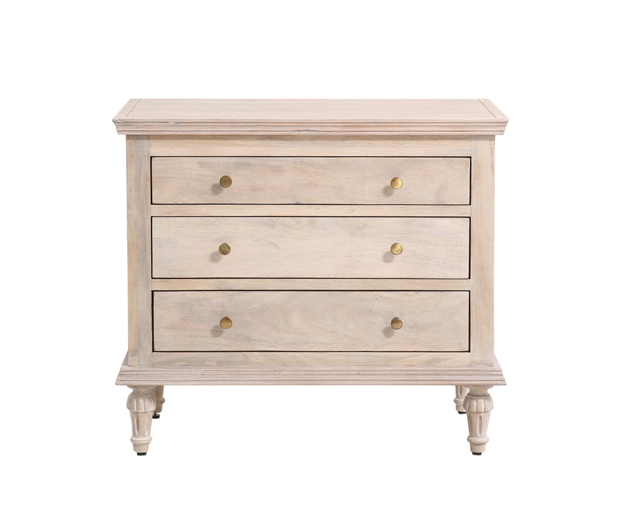Beige Maison Nightstand seen from the front on a white background