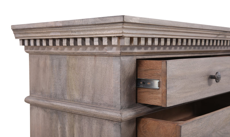 The St. James Bedroom Collection 11-Drawer Dresser in Antiqued Grey Finish