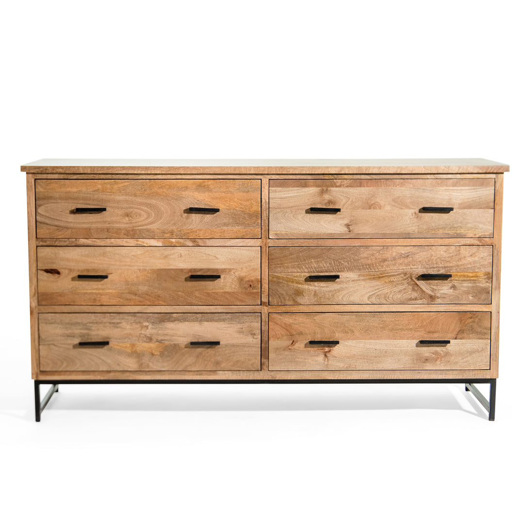 The Fox & Roe Corwin Six-Drawer Dresser in Washed Walnut Finish