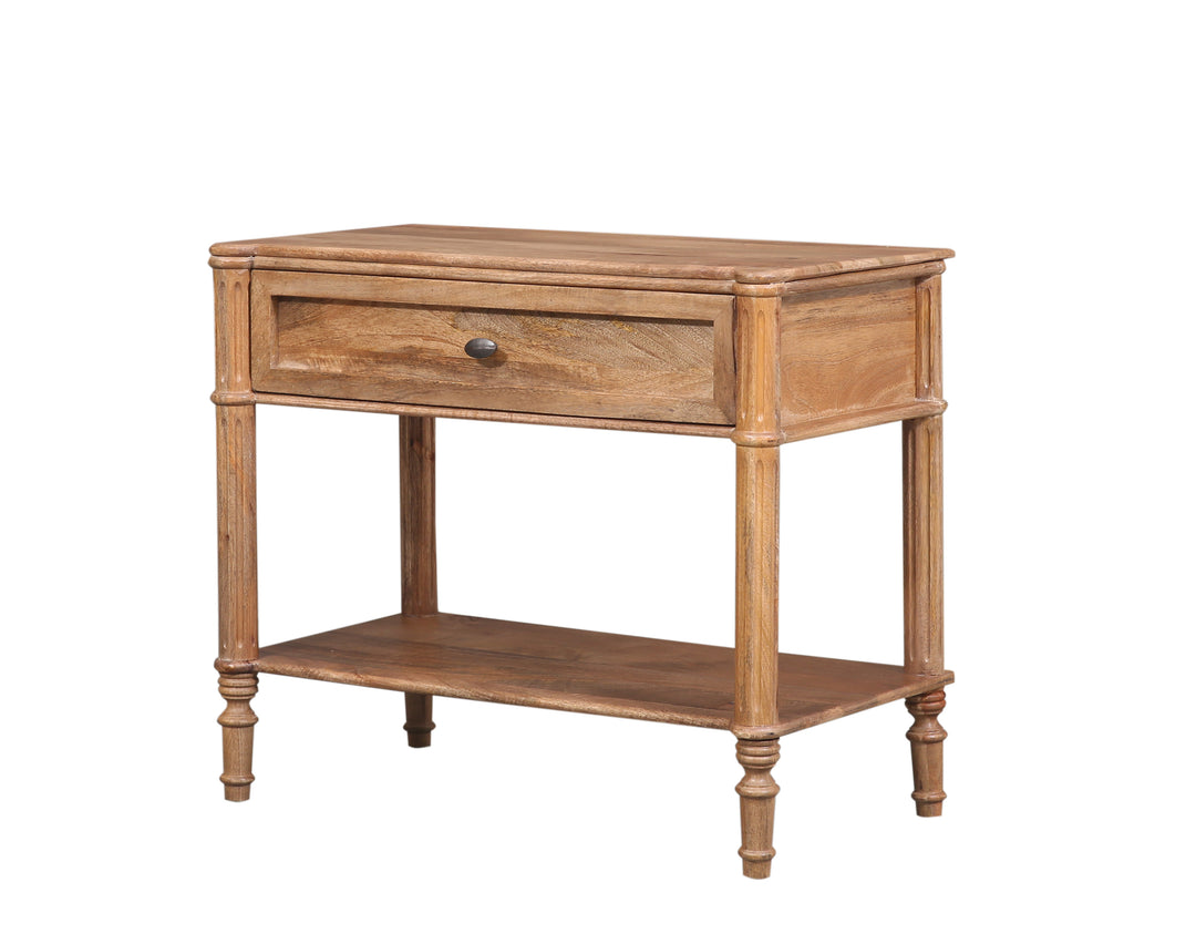 The Fox & Roe Hugo Bedroom Collection Nightstand in Washed Walnut Finish