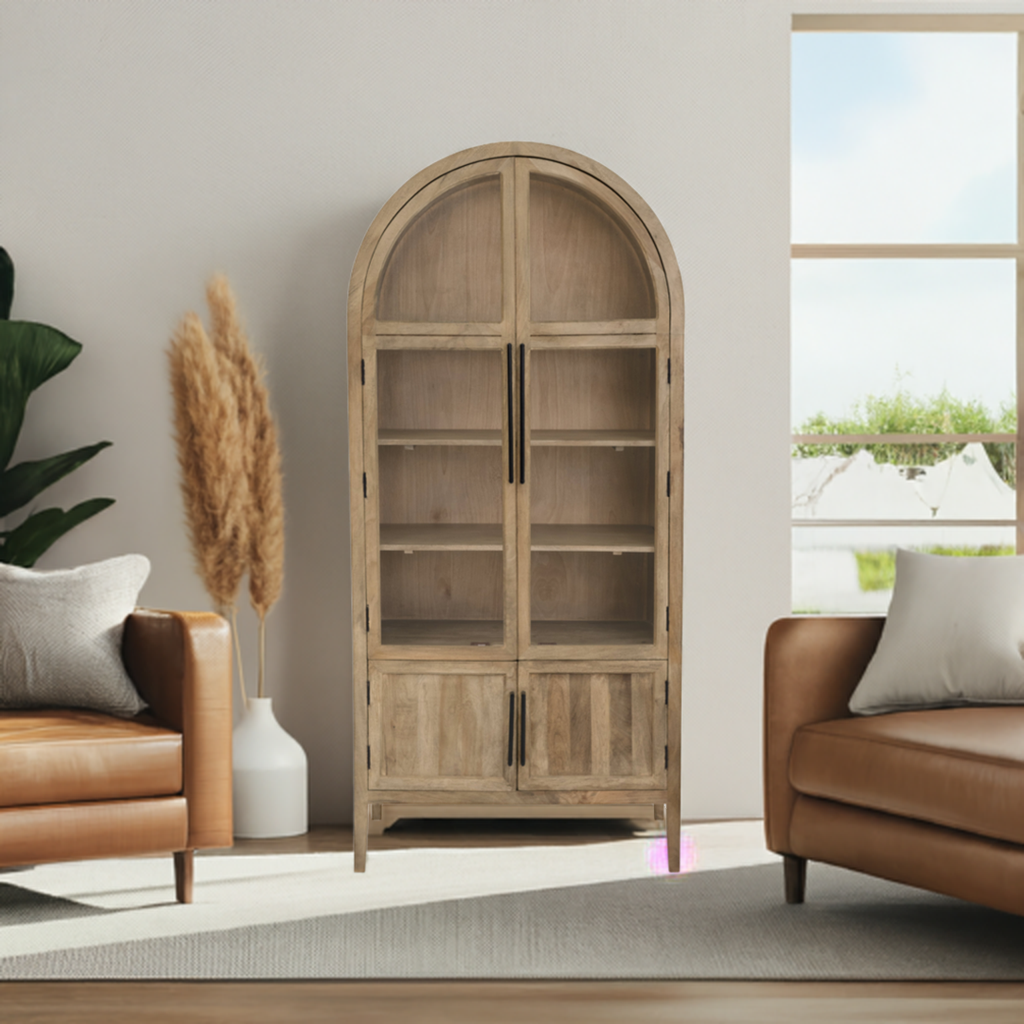 Fox Cupboard The Fox & Roe Hattie Glass 2 Door Cabinet (2 Finish Options)