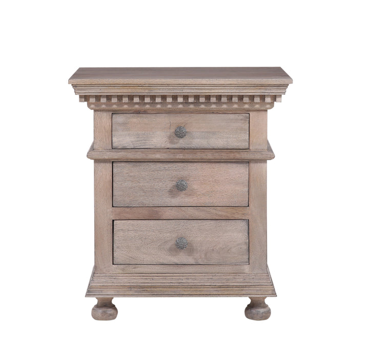 The St. James Bedroom Collection Closed Nightstand in Antiqued Grey Finish