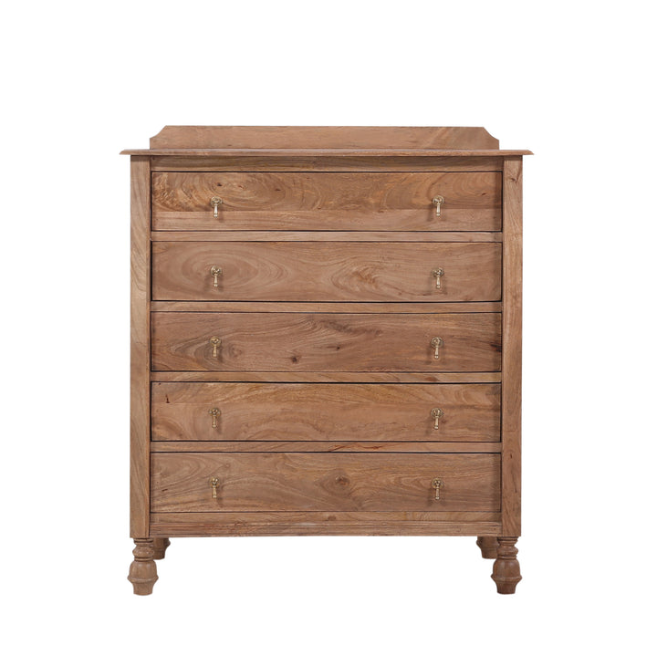 The Summerville 5-Drawer Chest in Washed Walnut Finish