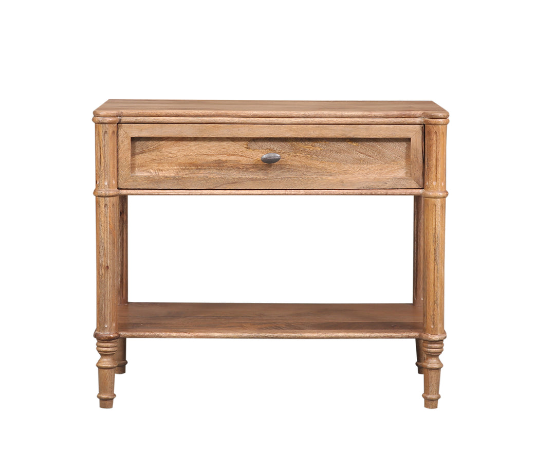 The Fox & Roe Hugo Bedroom Collection Nightstand in Washed Walnut Finish
