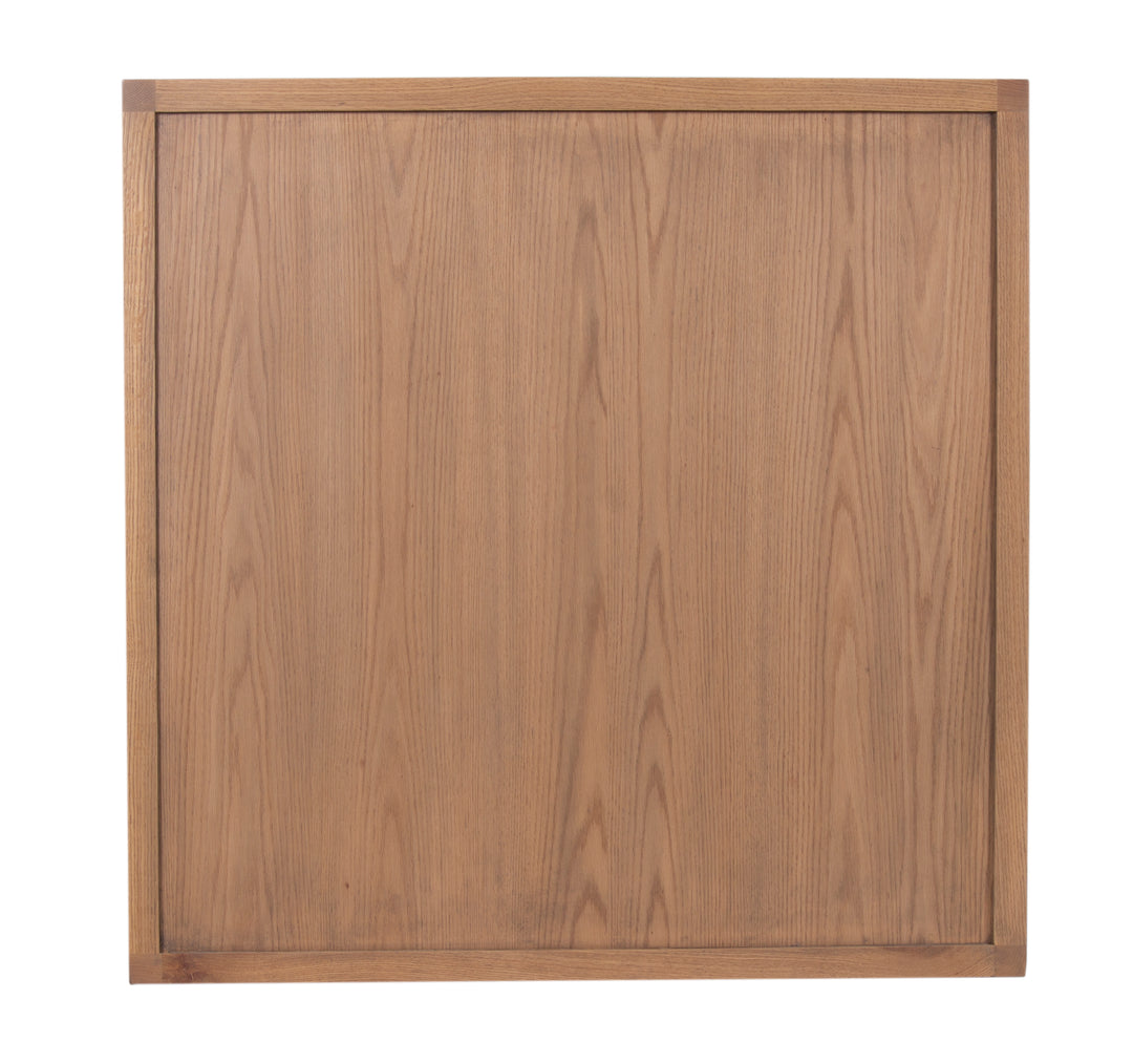 Brown French Contemporary Square Coffee Table seen from top on white background