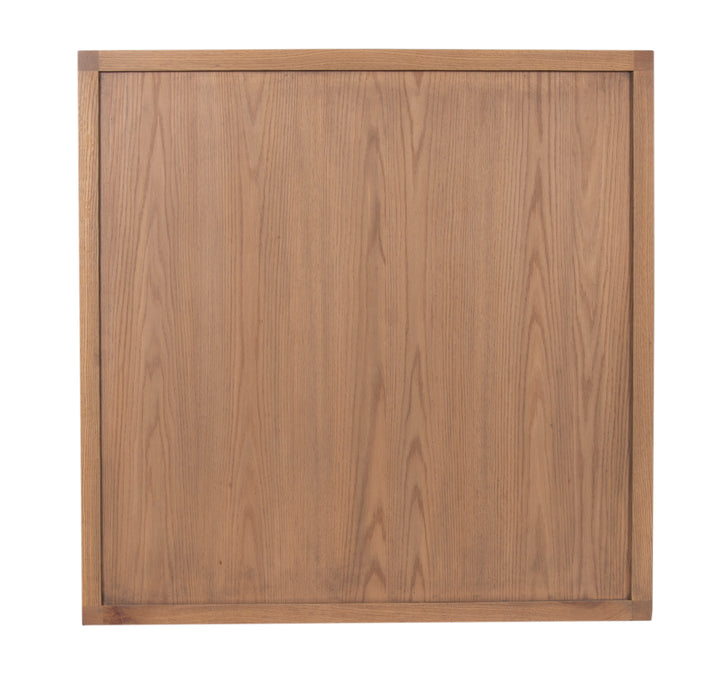 Brown French Contemporary Square Coffee Table seen from top on white background