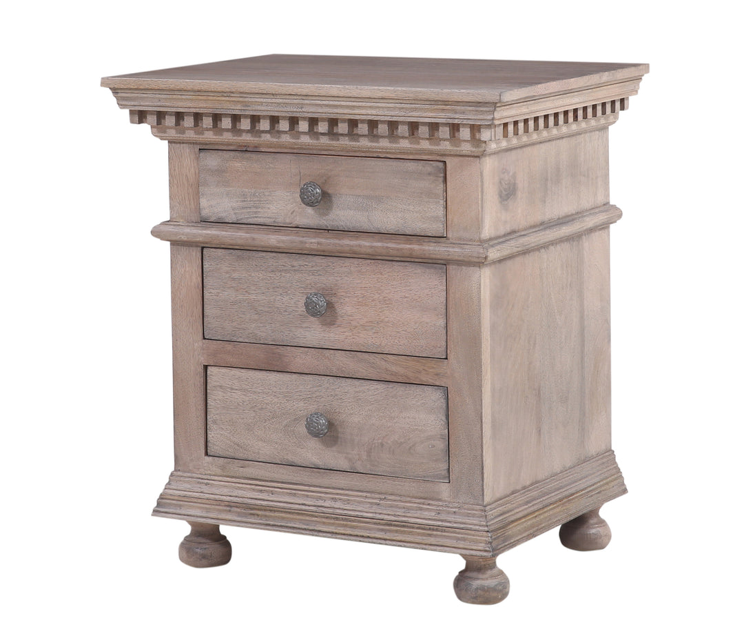 The St. James Bedroom Collection Closed Nightstand in Antiqued Grey Finish