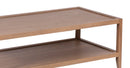The Fox & Roe French Contemporary Rectangular Coffee Table in Red Oak with Oak Veneer Top and Grey Wash Oak Finish