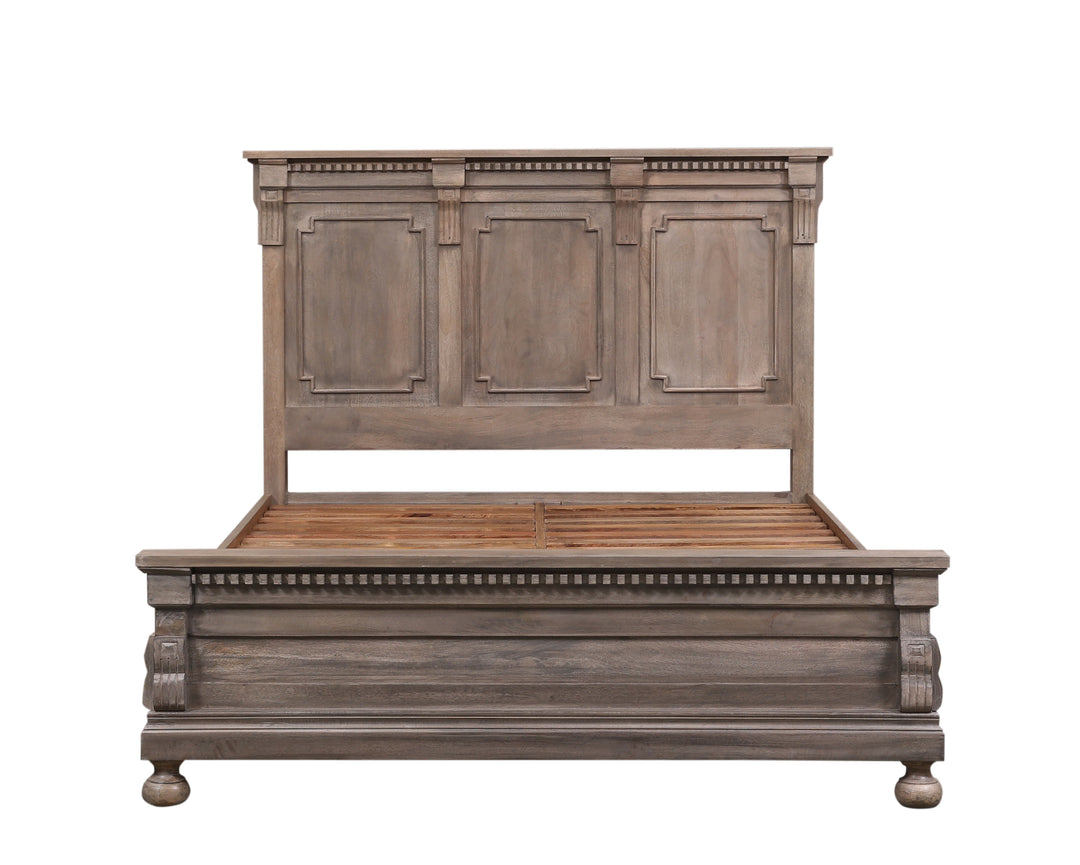 The St. James Bedroom Collection Panel Bed in Antiqued Grey Finish