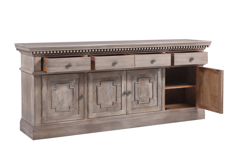 The St. James Media Console in Antiqued Grey Finish