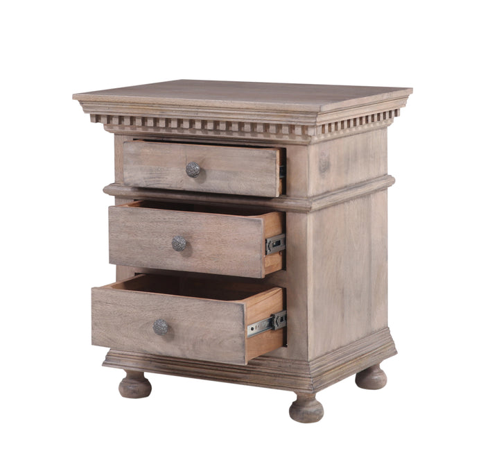 The St. James Bedroom Collection Closed Nightstand in Antiqued Grey Finish