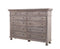 The St. James Bedroom Collection 11-Drawer Dresser in Antiqued Grey Finish