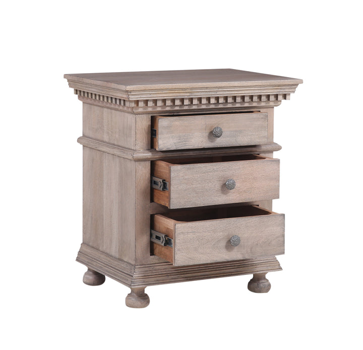 The St. James Bedroom Collection Closed Nightstand in Antiqued Grey Finish