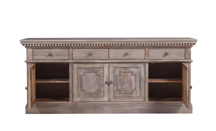 The St. James Media Console in Antiqued Grey Finish