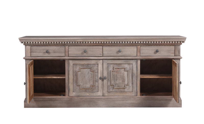 The St. James Media Console in Antiqued Grey Finish