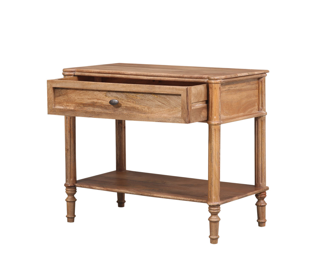 The Fox & Roe Hugo Bedroom Collection Nightstand in Washed Walnut Finish