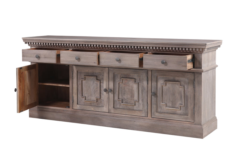 The St. James Media Console in Antiqued Grey Finish