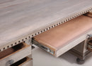 The St. James 76" Desk in Antiqued Grey Finish