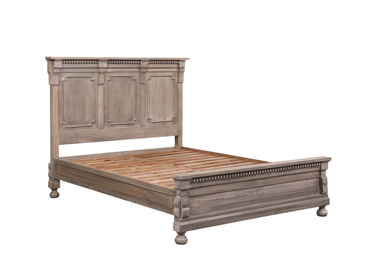The St. James Bedroom Collection Panel Bed in Antiqued Grey Finish