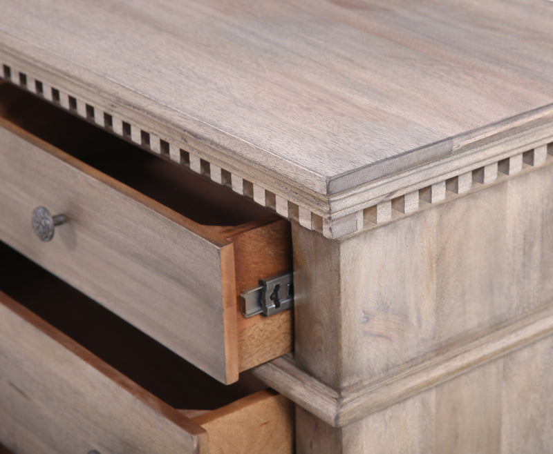The St. James Bedroom Collection 7-Drawer Dresser in Antiqued Grey Finish