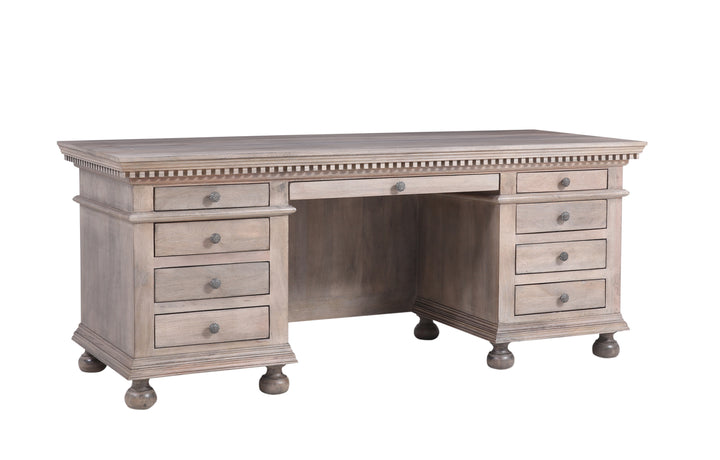 The St. James 76" Desk in Antiqued Grey Finish