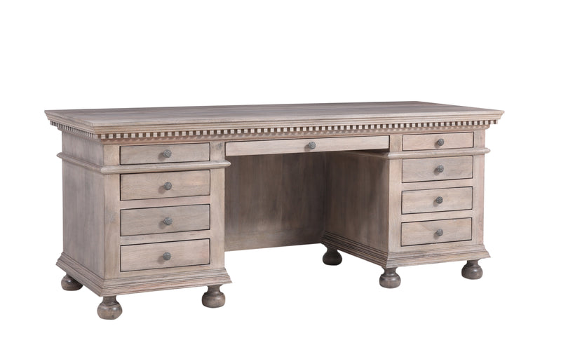 The St. James 76" Desk in Antiqued Grey Finish