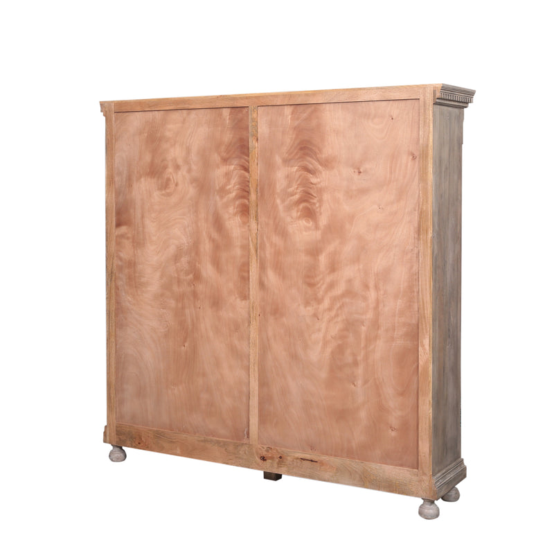 The St. James Panel Double Shelving in Antiqued Grey Finish