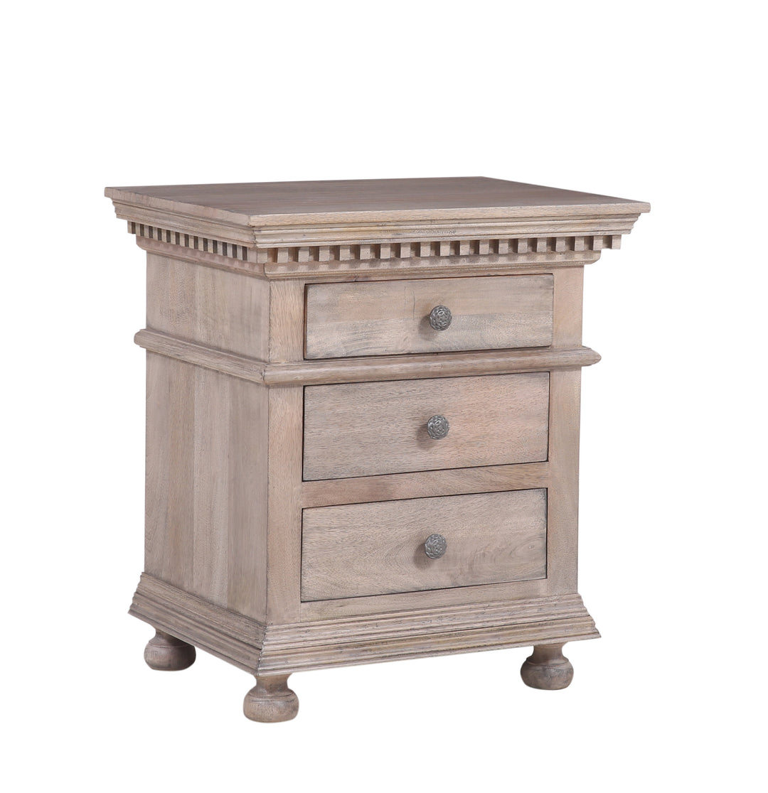 The St. James Bedroom Collection Closed Nightstand in Antiqued Grey Finish