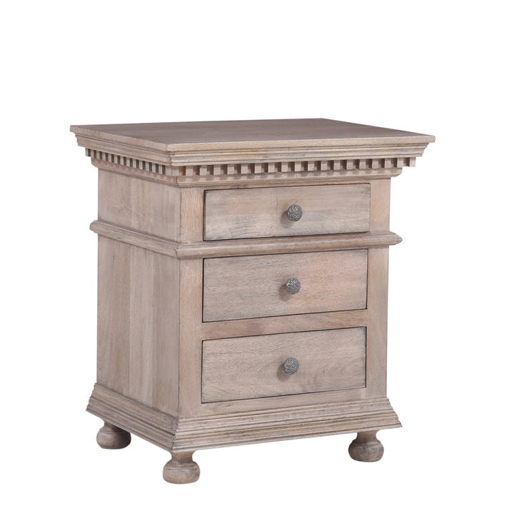 The St. James Bedroom Collection Closed Nightstand in Antiqued Grey Finish