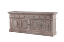 The St. James Media Console in Antiqued Grey Finish