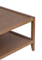 The Fox & Roe French Contemporary Rectangular Coffee Table in Red Oak with Oak Veneer Top and Grey Wash Oak Finish