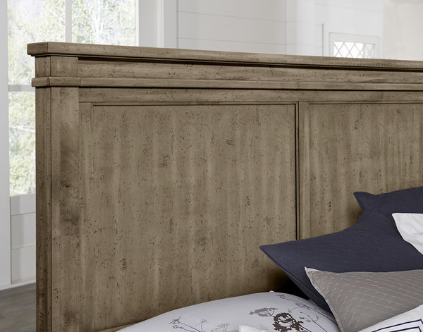 Artisan & Post Solid Wood Cool Rustic Mansion Bed in Stone Grey Finish