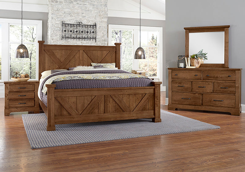 Artisan & Post Solid Wood Cool Rustic 7 Drawer Dresser - Vaughan Bassett in Amber Finish