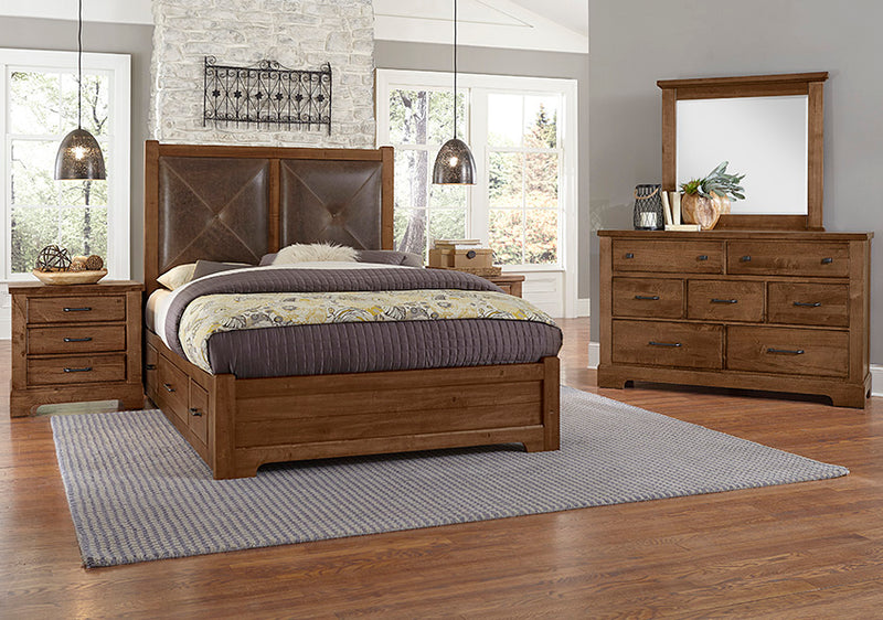 Artisan & Post Solid Wood Cool Rustic 7 Drawer Dresser - Vaughan Bassett in Amber Finish