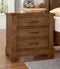 Artisan & Post Solid Wood Cool Rustic Nightstand - 3 Drawers in Amber Finish 174-227