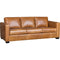 Mayo Furniture Collection 3 Cushion Leather Sofa in Top Grain Italian Leather Vachetta Amber
